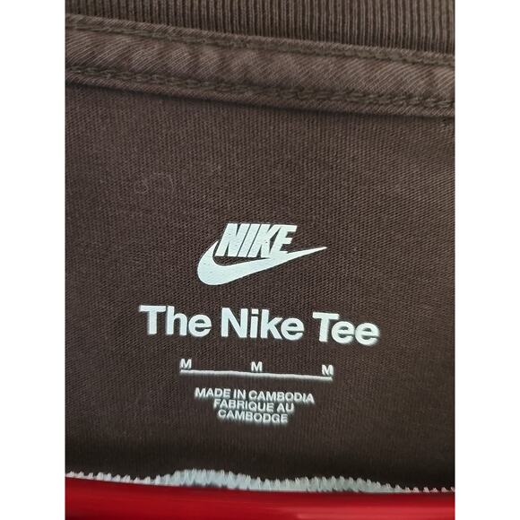 Nike Men's Sz-M Jeffrey Sincich Print T-shirt Brown Tee Pullover 100% Cotton - Picture 5 of 6